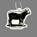 Paper Air Freshener - Standing Lamb Tag W/ Tab (Right Side View)